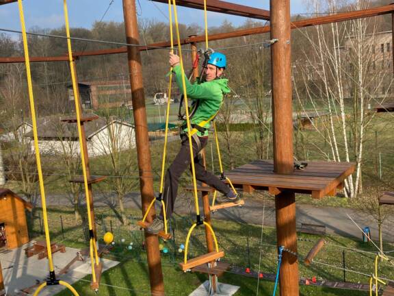 Těžká trasa Lanové bludiště Landek