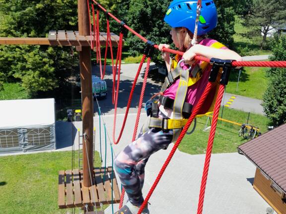 Těžká trasa Lanové bludiště Landek